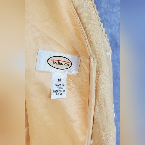 TALBOTS‎ Linen Yellow summer Women's Dress Size 10 - Picture 10 of 14